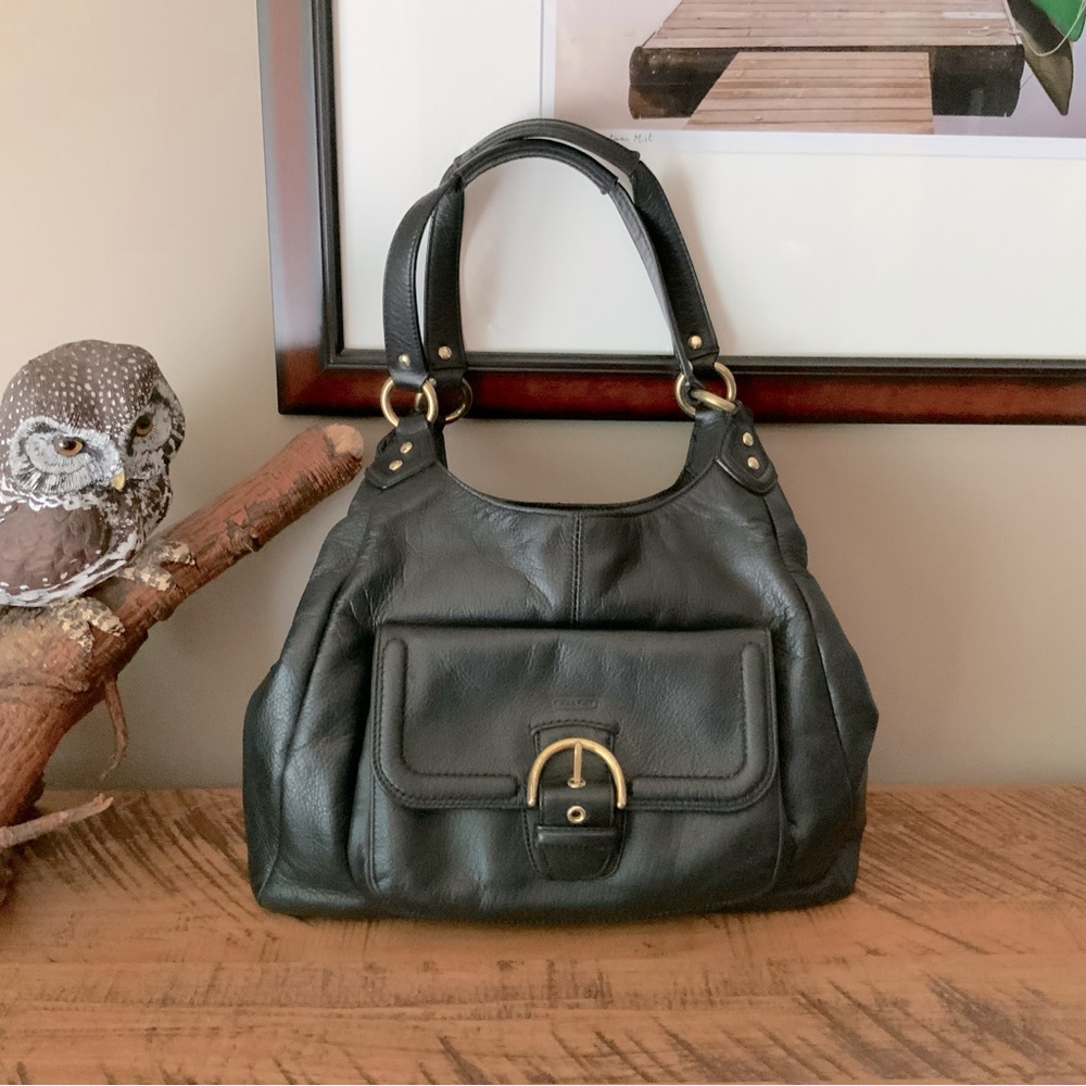 COACH F-24686 CAMPBELL LEATHER SHOULDER BAG 
12.5"L x 5"W x 10"H